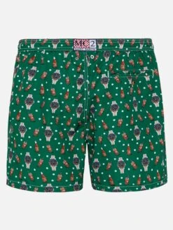 Alternative view of MC2 Saint Barth Lightweight Fabric Swim Shorts Lighting With Watch And Beer Print