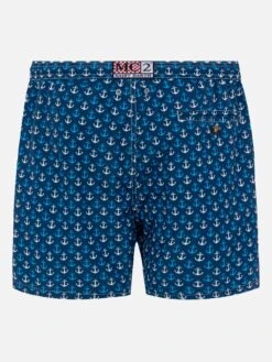 Alternative view of MC2 Saint Barth Lightweight Fabric Swim Shorts Lighting With Anchor Print