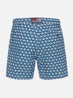 Alternative view of MC2 Saint Barth Man Lightweight Fabric Swim-shorts Lighting Micro Fantasy With Crab Print