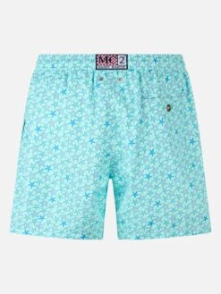 Alternative view of MC2 Saint Barth Man Lightweight Fabric Swim-shorts Lighting Micro Fantasy With Starfishes Print
