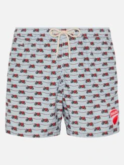 MC2 Saint Barth Lightweight Fabric Swim Shorts Lighting With Ducati Print | DUCATI MOTOR SPECIAL EDITION