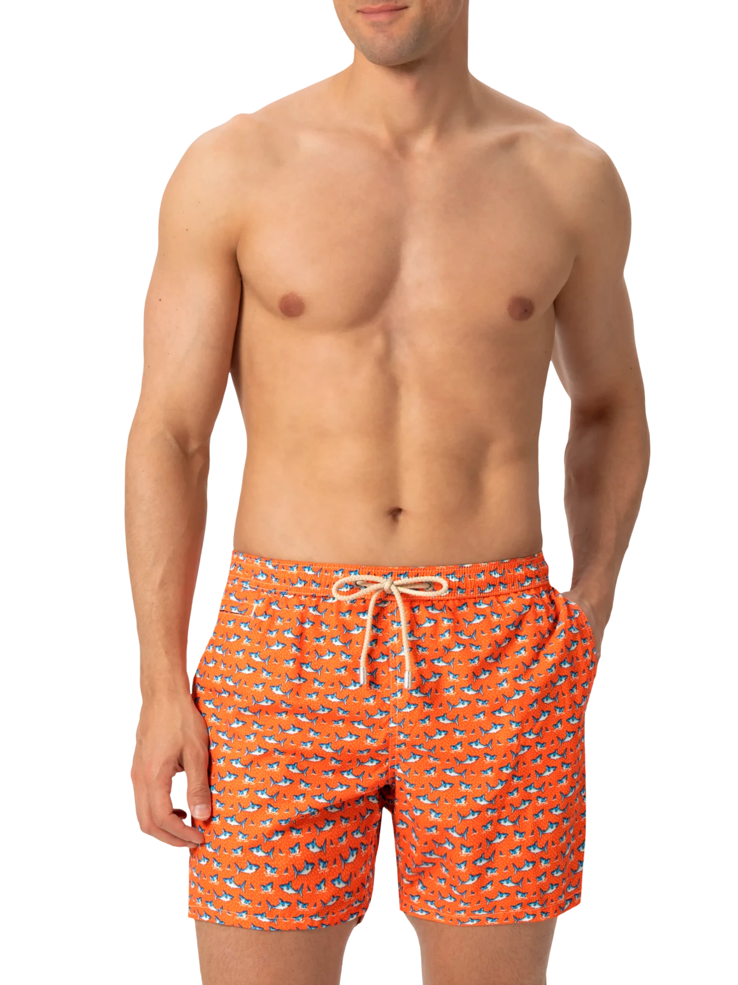 MC2 Saint Barth Lightweight Fabric Swim Shorts Lighting With Micro Shark Print 5 MC2 Saint Barth Lightweight Fabric Swim Shorts Lighting With Micro Shark Print - Image 3