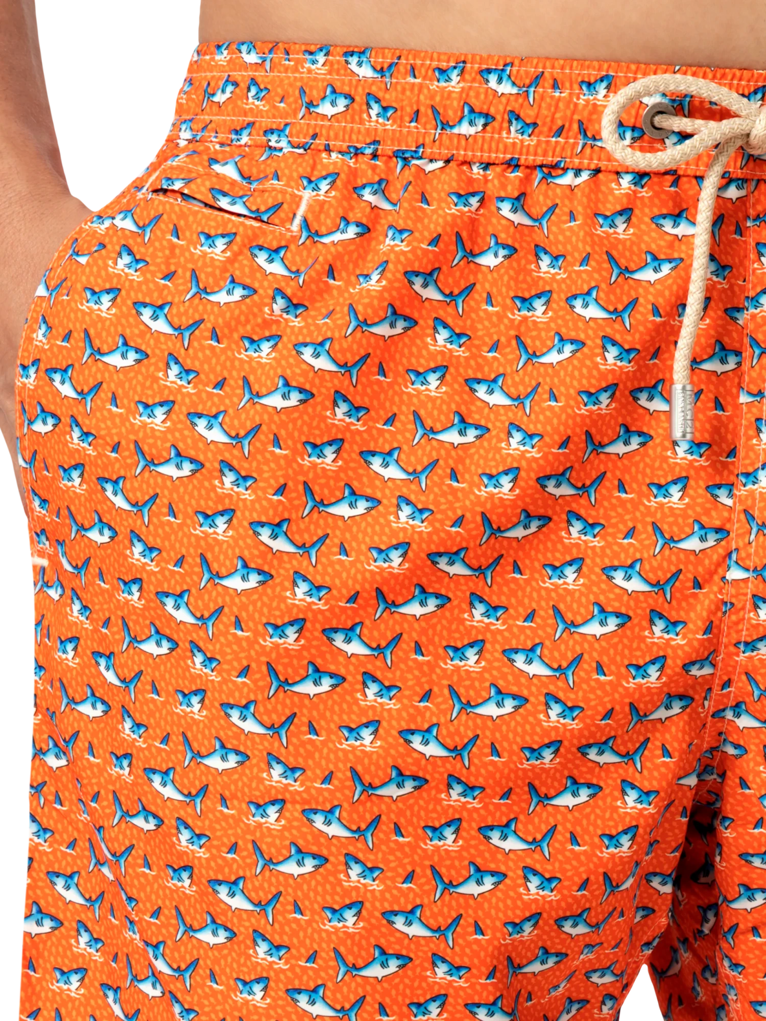 MC2 Saint Barth Lightweight Fabric Swim Shorts Lighting With Micro Shark Print 7 MC2 Saint Barth Lightweight Fabric Swim Shorts Lighting With Micro Shark Print - Image 5