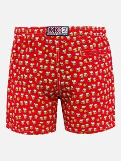 Alternative view of MC2 Saint Barth Man Lightweight Fabric Swim-shorts Lighting Micro Fantasy With Beer Print