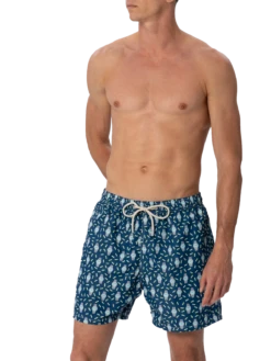 MC2 Saint Barth Man Lightweight Fabric Swim-shorts Lighting Micro Fantasy With Watches Print -MC2 Saint Barth Store UID LIG000304360F MAN SWIMSHORT BLUE NAVY 1