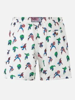 Alternative view of MC2 Saint Barth Man Lightweight Fabric Swim-shorts Lighting Micro Fantasy With Marvel Super Heroes Print | MARVEL SPECIAL EDITION