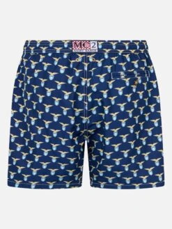 Alternative view of MC2 Saint Barth Man Lightweight Fabric Swim Shorts With Lazio Logo Print | SS LAZIO SPECIAL EDITION