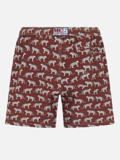 Alternative view of MC2 Saint Barth Man Lightweight Fabric Swim-shorts Lighting 70 With Micro Cheeta Print