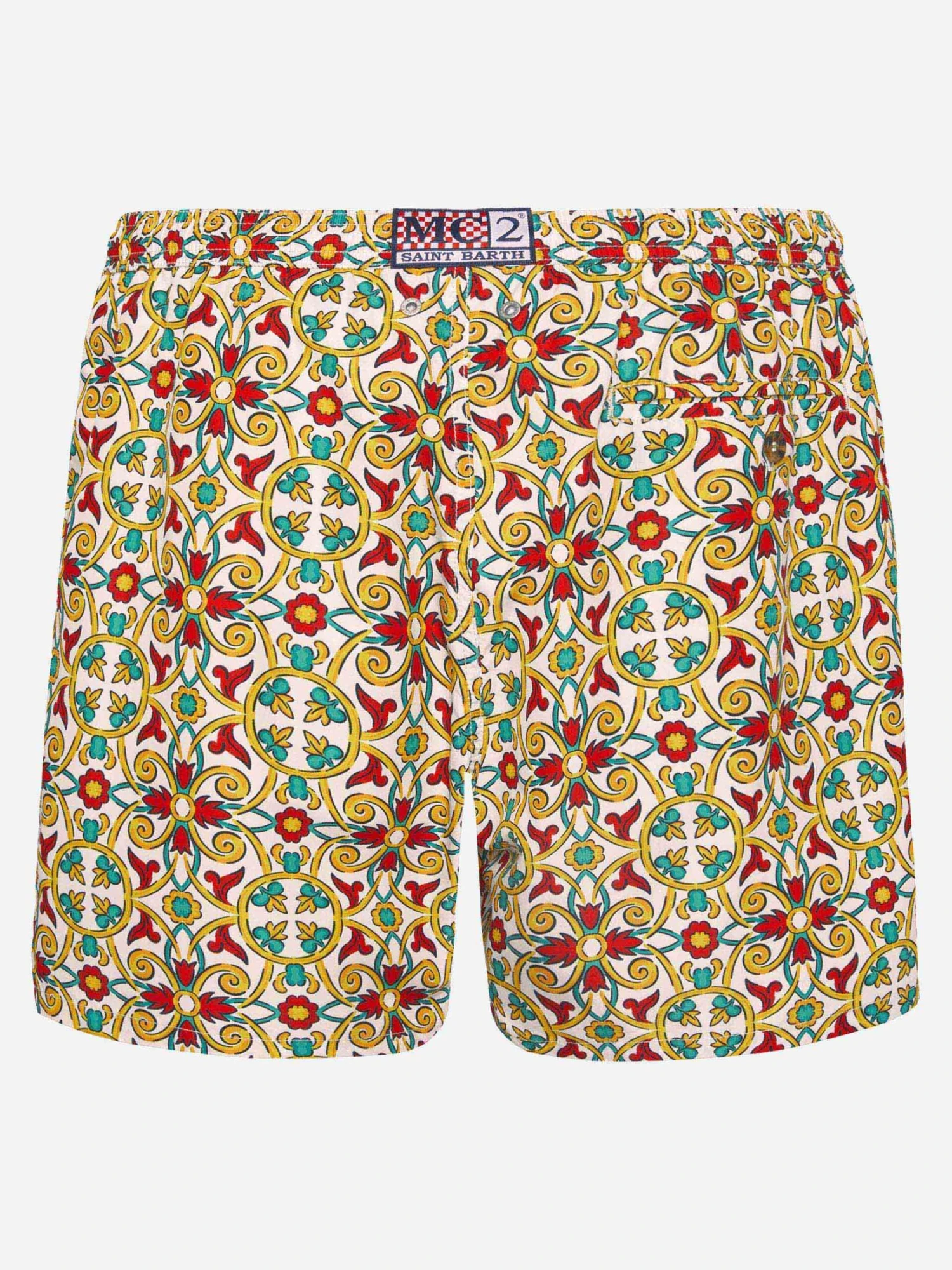 MC2 Saint Barth Lightweight Fabric Swim-shorts Lighting 70 With Majolica Print 4 MC2 Saint Barth Lightweight Fabric Swim-shorts Lighting 70 With Majolica Print - Image 2