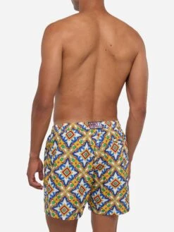 MC2 Saint Barth Man Light Fabric Swim Shorts With Majolica Print 12 MC2 Saint Barth Man Light Fabric Swim Shorts With Majolica Print -MC2 Saint Barth Store UID LIG001302483B MAN SWIMSHORT WHITE MC2 MC2 20250704173518 3