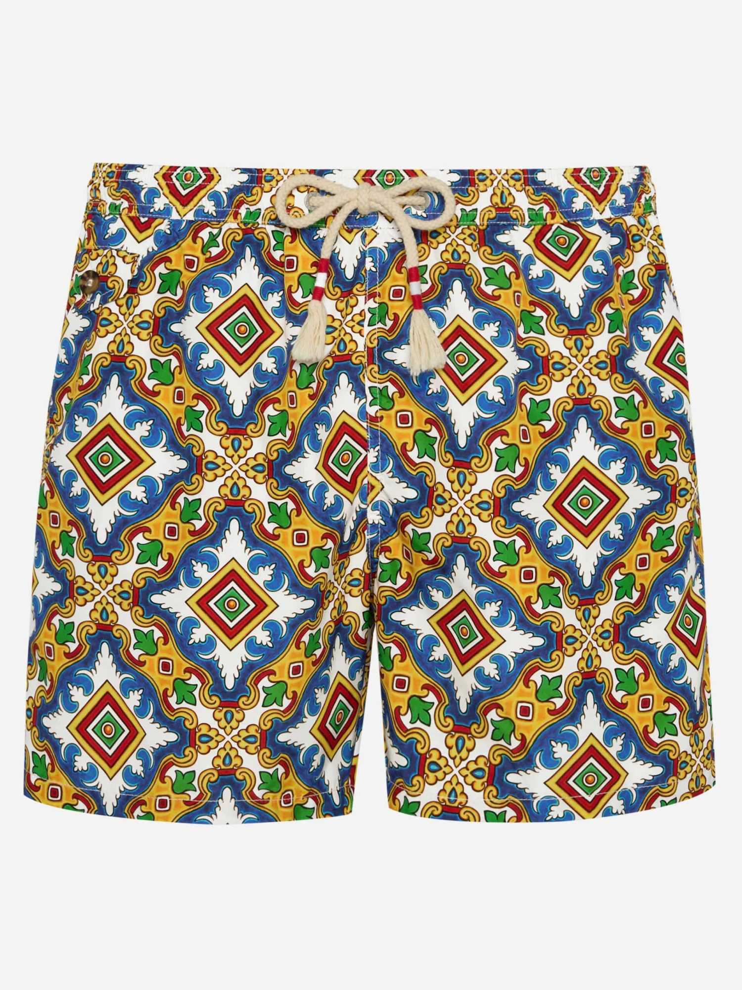 MC2 Saint Barth Man Light Fabric Swim Shorts With Majolica Print 3 MC2 Saint Barth Man Light Fabric Swim Shorts With Majolica Print