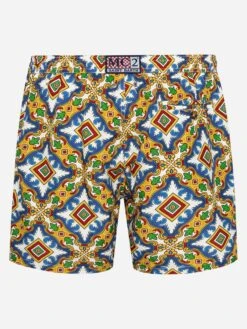 Alternative view of MC2 Saint Barth Man Light Fabric Swim Shorts With Majolica Print