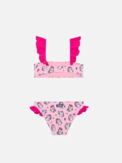 Alternative view of MC2 Saint Barth Girl Ruffled Bandeau Bikini With Unicorns Print