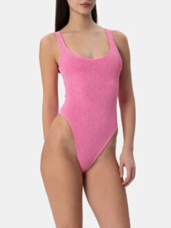 Alternative view of MC2 Saint Barth Lora Pink Crinkle One-piece Swimsuit
