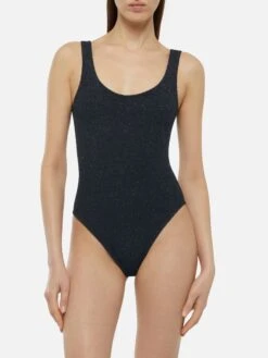 Alternative view of MC2 Saint Barth Lora Crinkle Lurex Black One-piece Swimsuit