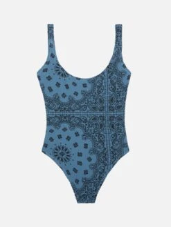MC2 Saint Barth Lora Crinkle One-piece Swimsuit With Bandanna Print
