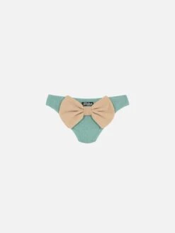 MC2 Saint Barth Madame Water Green Lurex Swim Briefs With Bow
