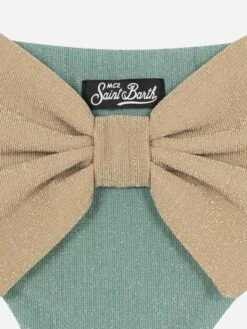 MC2 Saint Barth Madame Water Green Lurex Swim Briefs With Bow -MC2 Saint Barth Store UID MAD000101161H GIRL BOTTOM GREEN 20250214180418 03