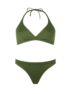MC2 Saint Barth Woman Military Green Triangle Bralette Bikini Gaia Maia