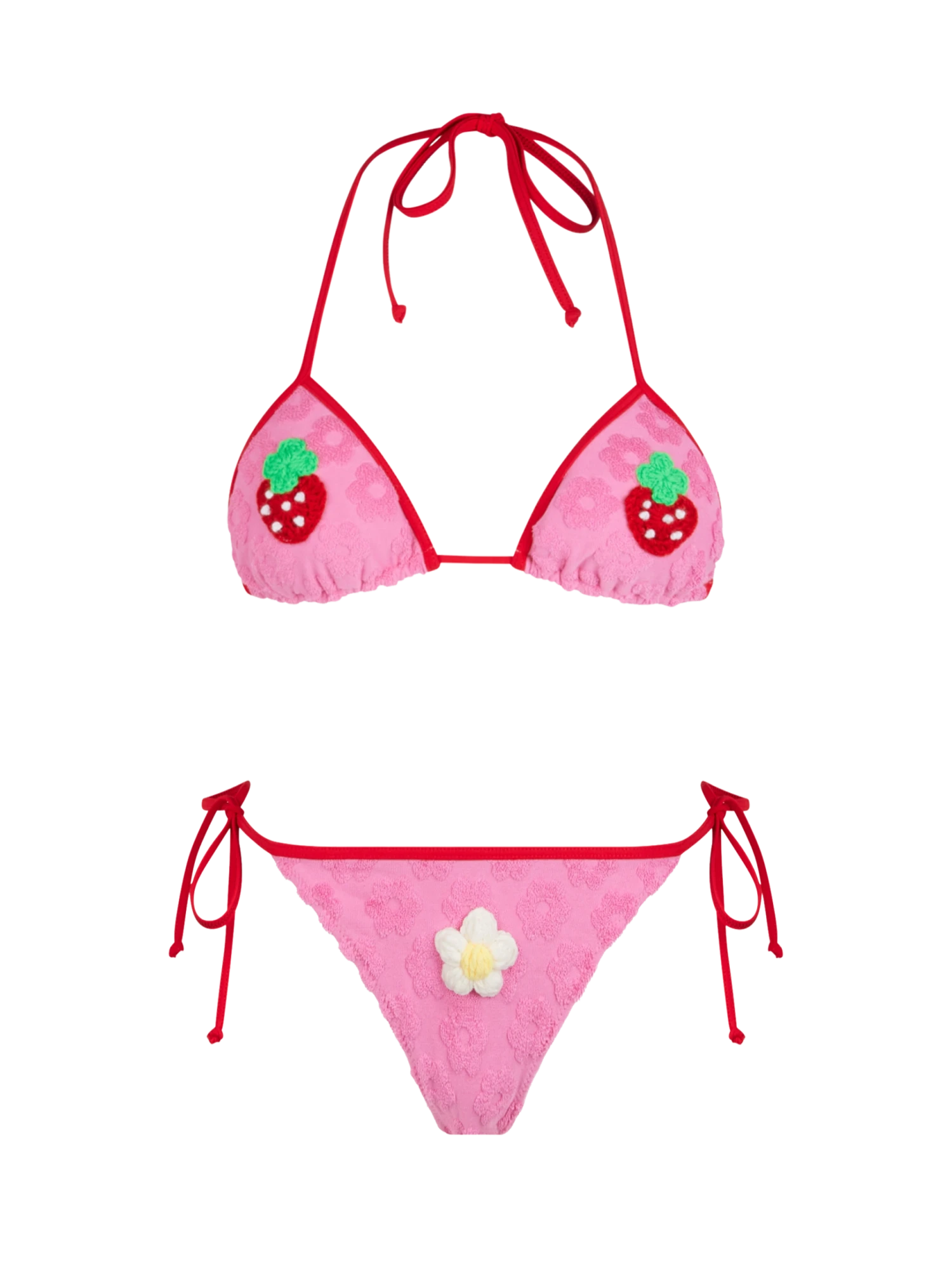 MC2 Saint Barth Woman Terry Embossed Triangle Bikini Maleah With Patches | BEEPY BELLA SPECIAL EDITION 3 MC2 Saint Barth Woman Terry Embossed Triangle Bikini Maleah With Patches | BEEPY BELLA SPECIAL EDITION