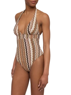 Alternative view of MC2 Saint Barth Marylin Raschel Chevron One-piece Swimsuit