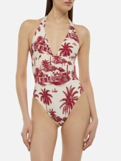 Alternative view of MC2 Saint Barth Marylin One-piece Swimsuit With Toile De Jouy Print | AI CO-CREATED DESIGN BY RICKDICK - POWERED BY RED-EYE