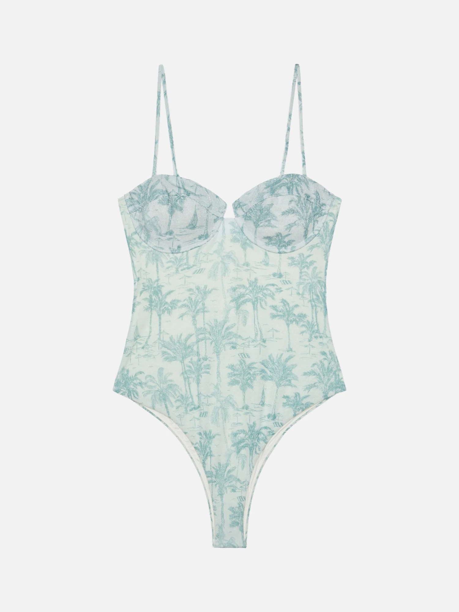 MC2 Saint Barth Medea Lurex Underwired One-piece Swimsuit With Toile De Jouy Print 3 MC2 Saint Barth Medea Lurex Underwired One-piece Swimsuit With Toile De Jouy Print