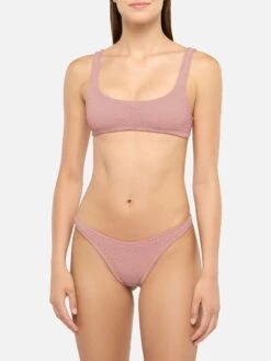 Alternative view of MC2 Saint Barth Bralette Bikini Naima Naomi In Pink Crinkle With Cheeky Swim Briefs