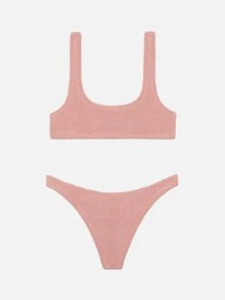 MC2 Saint Barth Bralette Bikini Naima Naomi In Pink Crinkle With Cheeky Swim Briefs