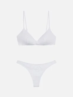 MC2 Saint Barth Scoop Bralette Bikini May Naomi In White With Cheeky Swim Briefs