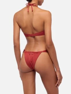 MC2 Saint Barth Noelle Shimmer Brick Red Cheekiest Swim Briefs - Gaia Shimmer Brick Red Triangle Bralette Top 11 MC2 Saint Barth Noelle Shimmer Brick Red Cheekiest Swim Briefs - Gaia Shimmer Brick Red Triangle Bralette Top -MC2 Saint Barth Store UID NOE000100147H WOMAN BOTTOMBIKINI RED PLAIN.COLOR 0 3