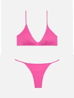 MC2 Saint Barth Scooped Bralette Bikini Paloma Jodene In Fuchsia With Cheeky Swim Briefs