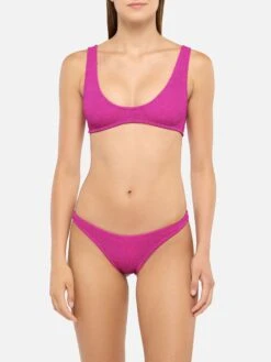 Alternative view of MC2 Saint Barth Naomi Fuchsia Lurex Crinkle Cheeky Swim Briefs - Pamy Lurex Fuchsia Tiny Crinkle Bralette