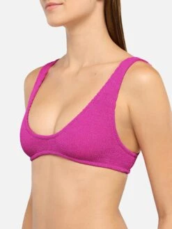 MC2 Saint Barth Naomi Fuchsia Lurex Crinkle Cheeky Swim Briefs - Pamy Lurex Fuchsia Tiny Crinkle Bralette -MC2 Saint Barth Store UID PAMY00103166H WOMAN TOPBIKINI PINK 0 0 2