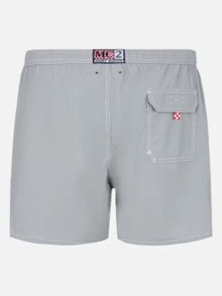 Alternative view of MC2 Saint Barth Grey Mid-length Classic Light Swim Shorts Patmos