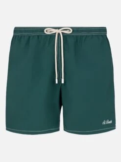 MC2 Saint Barth Green Mid-length Classic Light Swim Shorts Patmos