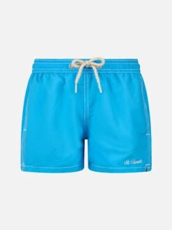 MC2 Saint Barth Boy Aqua Blue Mid-length Swim Shorts Patmos Jr