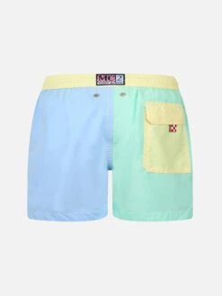 Alternative view of MC2 Saint Barth Boy Color Block Mid-length Swim Shorts Patmos Jr
