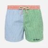 MC2 Saint Barth Patmos Jr Seersucker Striped Mid-length Swim Shorts 2 MC2 Saint Barth Patmos Jr Seersucker Striped Mid-length Swim Shorts -MC2 Saint Barth Store UID PATM00200206H BOY SWIMSHORT BLUE 01