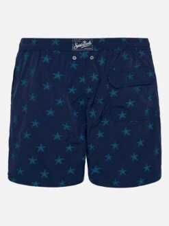 Alternative view of MC2 Saint Barth Mid-length Swim Shorts Patmos The Riviera With All Over Seastar Jacquard