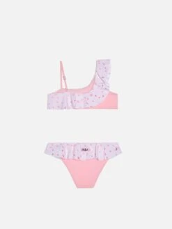 Alternative view of MC2 Saint Barth One-shoulder Ruffled Bikini Rosalie In Pink Sangallo Lace