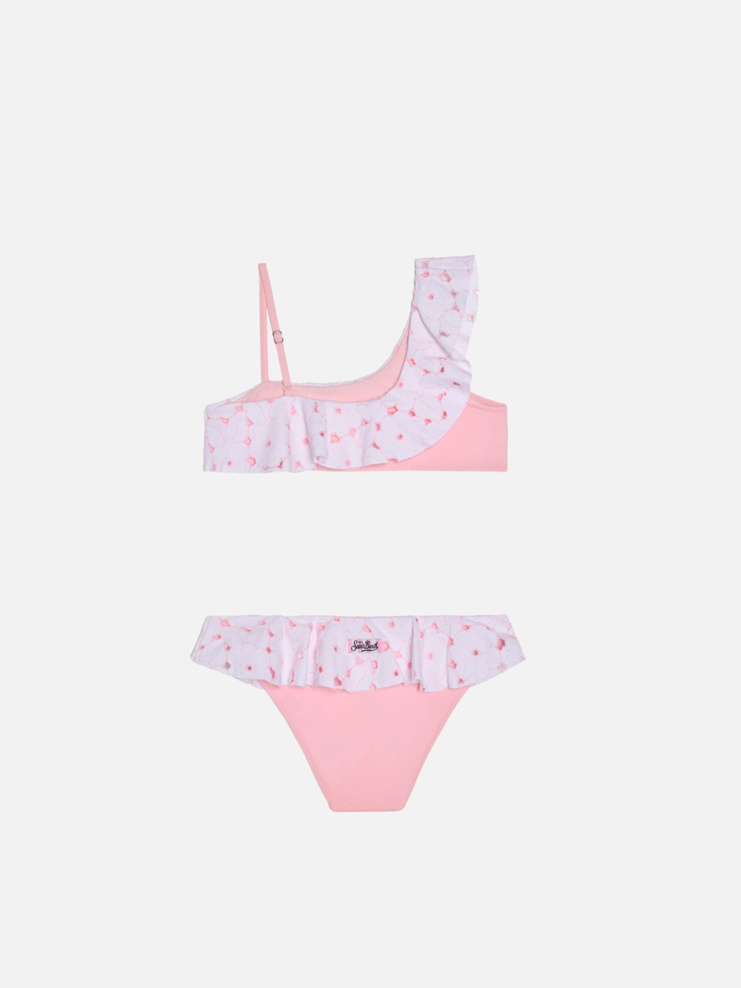 MC2 Saint Barth One-shoulder Ruffled Bikini Rosalie In Pink Sangallo Lace 4 MC2 Saint Barth One-shoulder Ruffled Bikini Rosalie In Pink Sangallo Lace - Image 2