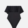 MC2 Saint Barth Roxy Black One-piece Swimsuit With Flounce 1 MC2 Saint Barth Roxy Black One-piece Swimsuit With Flounce -MC2 Saint Barth Store UID ROX0001E4 WOMAN ONEPIECE BLACKMC2MC2 MC2 4