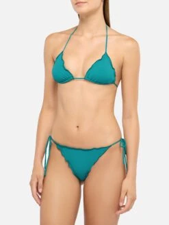 Alternative view of MC2 Saint Barth Miami Cheeky Teal Swim Briefs - Sagittarius Teal Classic Triangle Top