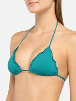 MC2 Saint Barth Miami Cheeky Teal Swim Briefs - Sagittarius Teal Classic Triangle Top -MC2 Saint Barth Store UID SAG000100144H WOMAN TOPBIKINI GREEN PLAIN.COLOR MC2 2