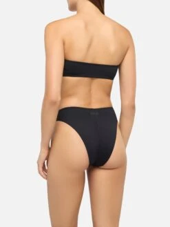 MC2 Saint Barth Bandeau Bikini Rebby Sibilla With High-waist High-leg Swim Briefs In Black 10 MC2 Saint Barth Bandeau Bikini Rebby Sibilla With High-waist High-leg Swim Briefs In Black -MC2 Saint Barth Store UID SBL000100022H WOMAN BOTTOMBIKINI BLACK PLAIN.COLOR 0 3