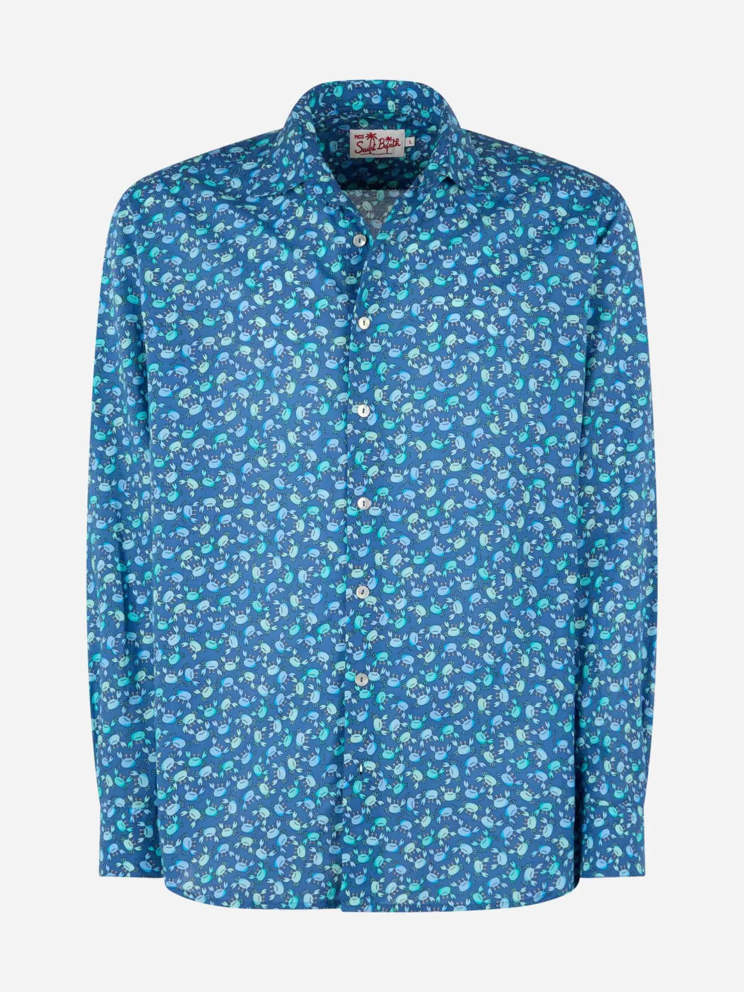 MC2 Saint Barth Man Muslin Cotton Shirt Sikelia With Crabs Print 6 MC2 Saint Barth Man Muslin Cotton Shirt Sikelia With Crabs Print - Image 4