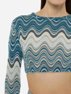 Alternative view of MC2 Saint Barth Siviglia Raschel Knit Cropped T-shirt