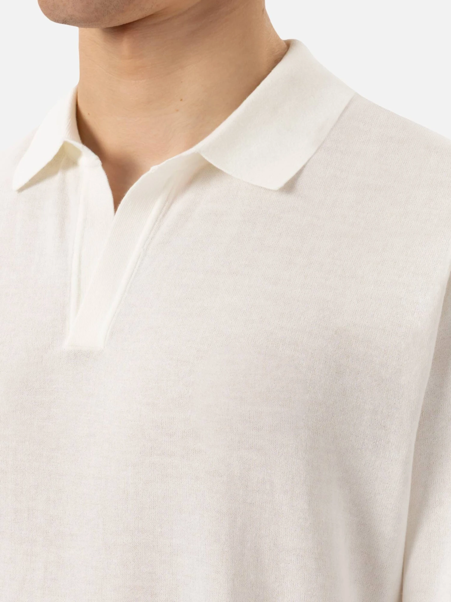 MC2 Saint Barth Sloan White Buttonless Knitted Polo Shirt 6 MC2 Saint Barth Sloan White Buttonless Knitted Polo Shirt - Image 4