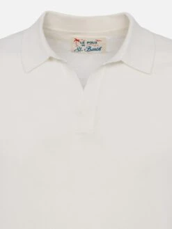 MC2 Saint Barth Sloan White Buttonless Knitted Polo Shirt 16 MC2 Saint Barth Sloan White Buttonless Knitted Polo Shirt -MC2 Saint Barth Store UID SLO000100136H MAN KNITWEAR WHITE 20250315084127 06